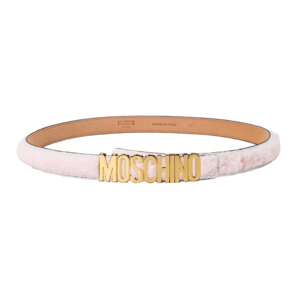 Moschino Womens/Ladies Logo Leather Belt / Pink